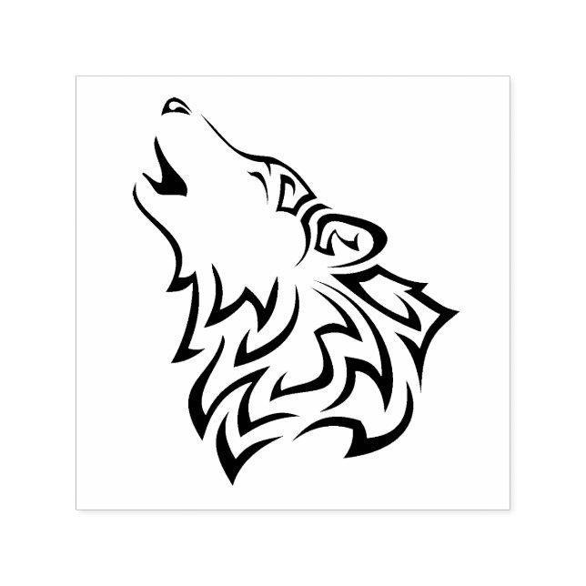 Howling Wolf Tribal Self-inking Stamp (Design)
