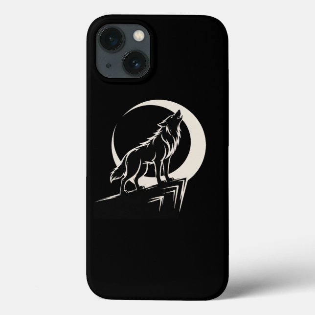 Howling Wolf Under Moon Silhouette Case-Mate iPhone Case (Back)