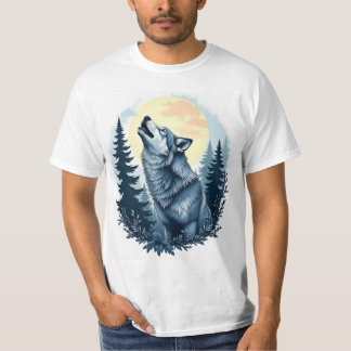 Howling Wolf Under Moonlight T-Shirt