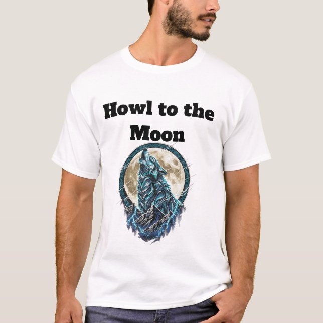 Howling Wolf Under the Full Moon | Wild Spirit T-S T-Shirt (Front)