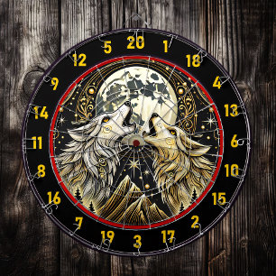 Howling Wolf Unites Wilderness And Elegance Dartboard