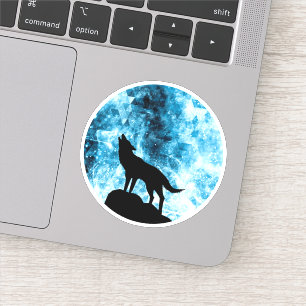 Howling Wolf Winter snowy blue smoke Abstract