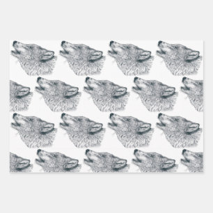 Howling Wolf Wrapping Paper Sheet