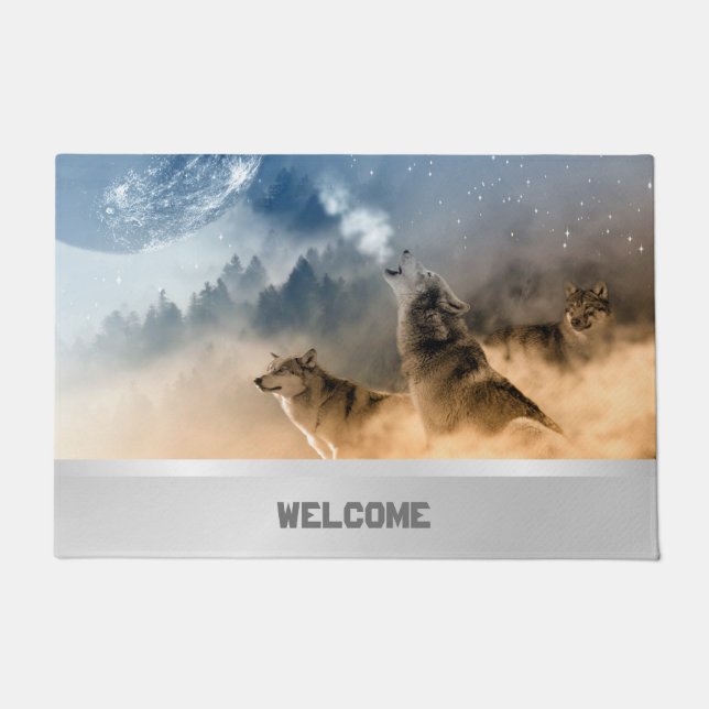 Howling Wolves Doormat (Front)
