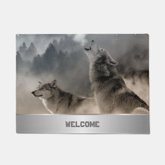 Howling Wolves Doormat (Front)