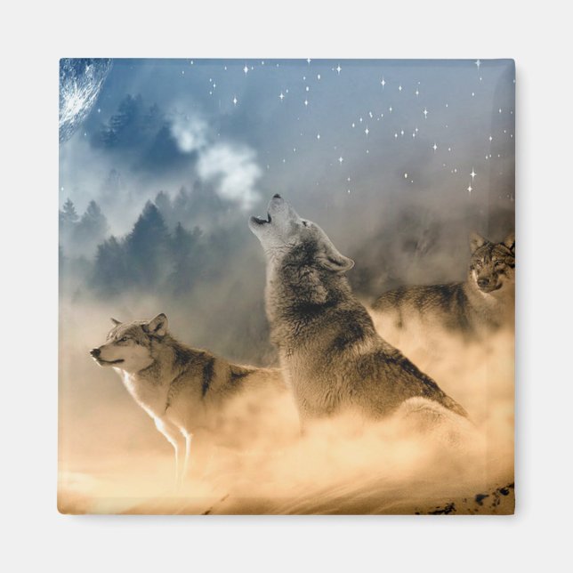 Howling Wolves Magnet (Front)