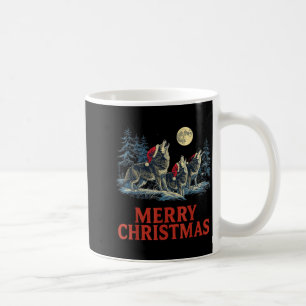 Howling Wolves Merry Christmas Holiday Design Coffee Mug