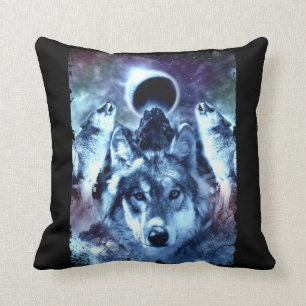 Howling Wolves Moon Winter Wolf Cushion