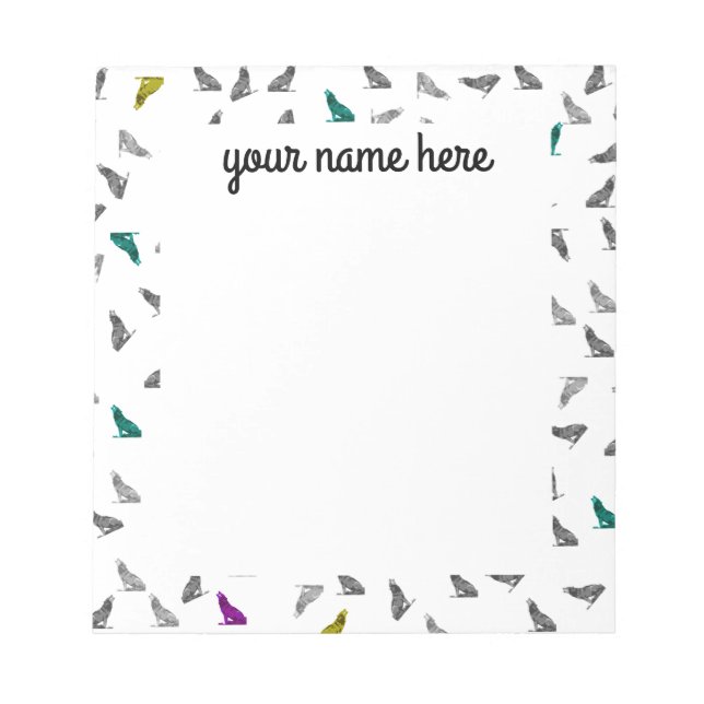 Howling Wolves Personalised Notepad (Front)