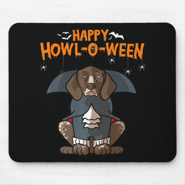 Howloween German Shorthaired Pointer Dog Halloween Mouse Pad (Front)