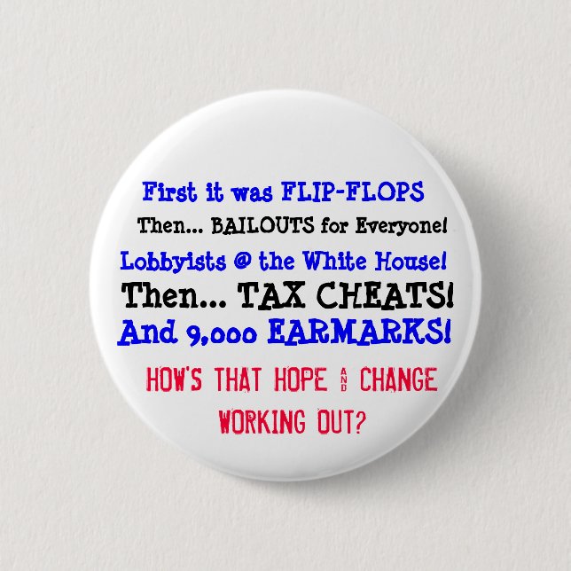 How's that HOPE and CHANGE working out? 6 Cm Round Badge (Front)