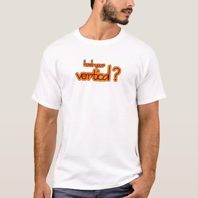 how's your vertical? amber logo T-Shirt (Front)
