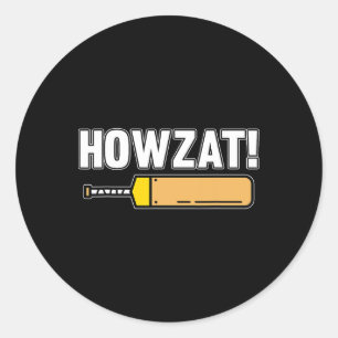 Howzat Cricket Sports Player Lover Team Coach Grap Classic Round Sticker