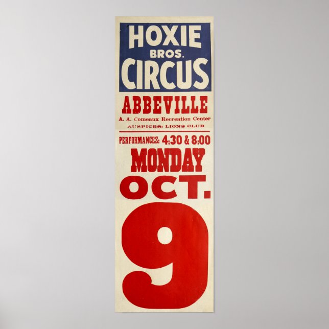 Hoxie Bros. Circus Poster (Front)