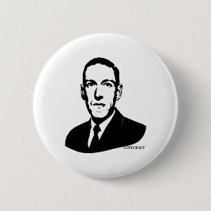 HP Lovecraft Portrait Button
