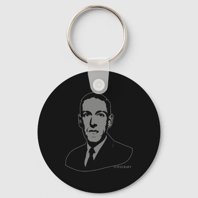 HP Lovecraft Portrait Keychain (Front)