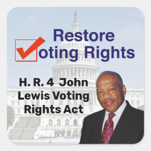 HR4 John Lewis Voting Rights Act Square Sticker