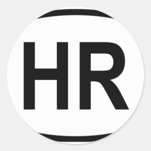 "HR" Croatia Classic Round Sticker