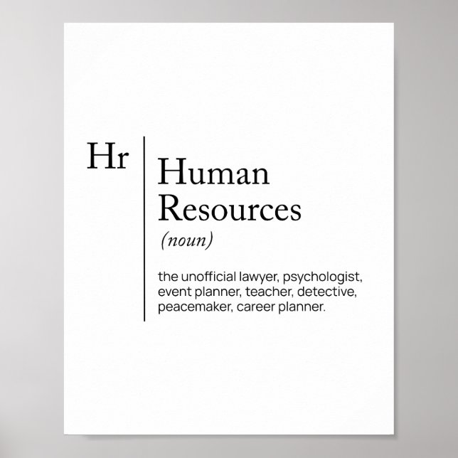 HR Definition dictionnary Poster (Front)