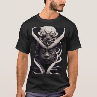 HR Giger inspirierte D Ukiyo-e von Musashi, japani T-Shirt