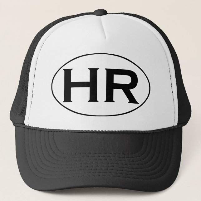 HR Hampton Roads Black and White Oval Logo Trucker Hat (Front)
