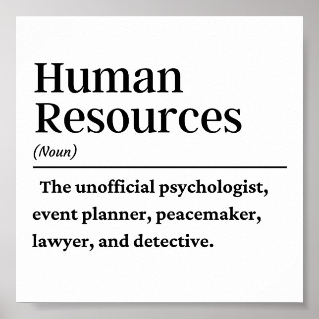 HR Human resources definition Poster (Front)