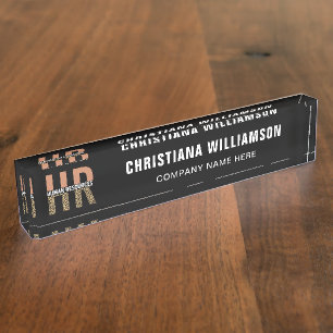 HR Human Resources Leopard Print HR Custom Nameplate