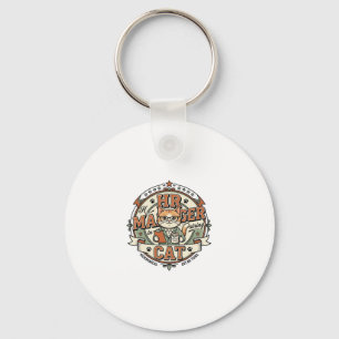 HR Manager Cat HR Manager Cat Vintage Vector Art S Key Ring