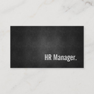 HR Manager Cool Black Metal Simplicity Business Card