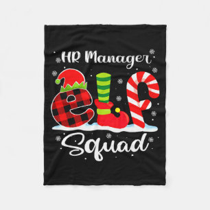 Hr Manager Elf Squad Christmas Recruiter Matching  Fleece Blanket