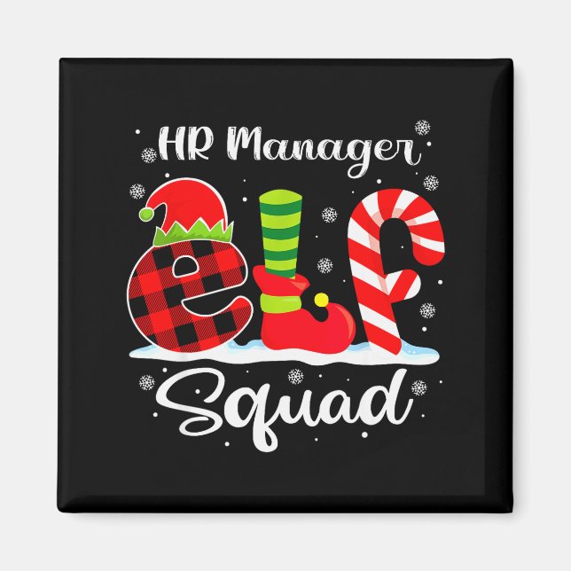 Hr Manager Elf Squad Christmas Recruiter Matching  Magnet (Front)