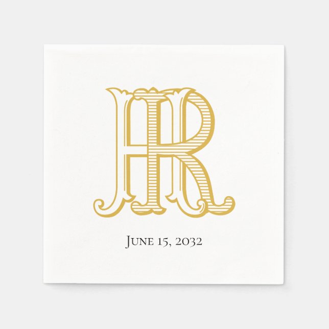 HR Monogram or RH Monogram Napkins (Front)