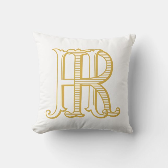 HR Monogram or RH Monogram Throw Pillow (Front)