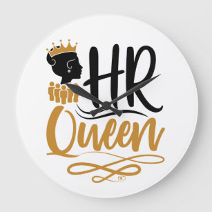 HR Queen Human Resources Women Large Clock