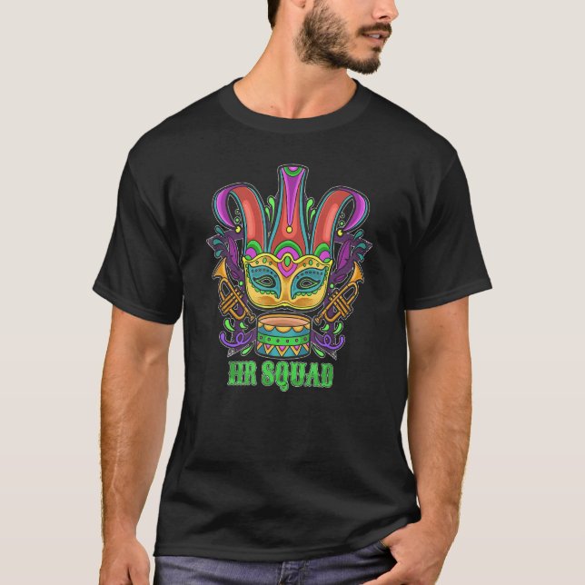 HR Squad Mardi Gras Costume   Human Resource T-Shirt (Front)