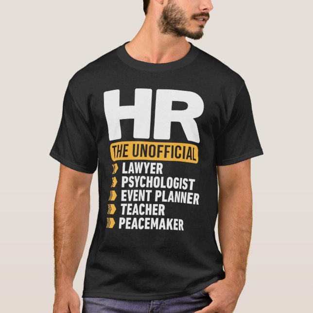 HR The Unofficial Lawyer Psychologist Event Planne T-Shirt (Front)