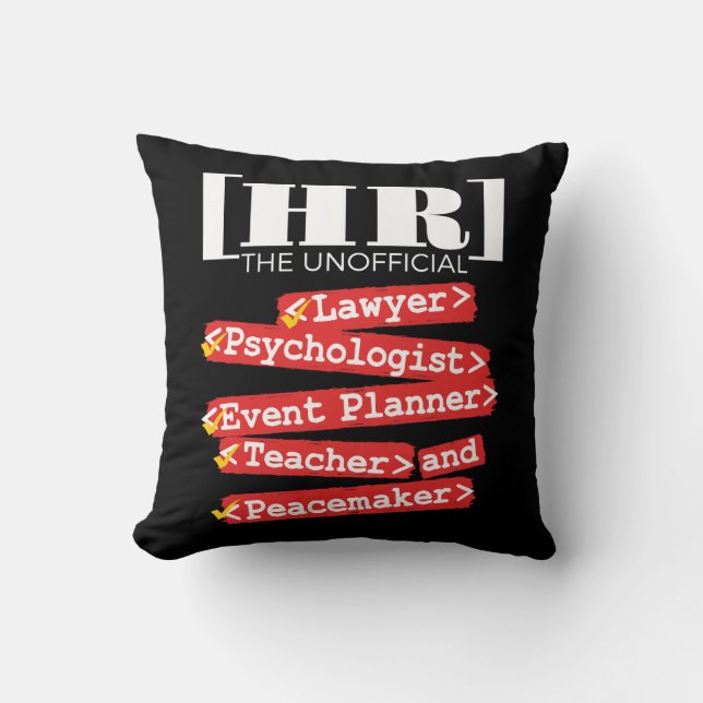 HR Unofficial Funny Human Resources Staff Cushion (Front)