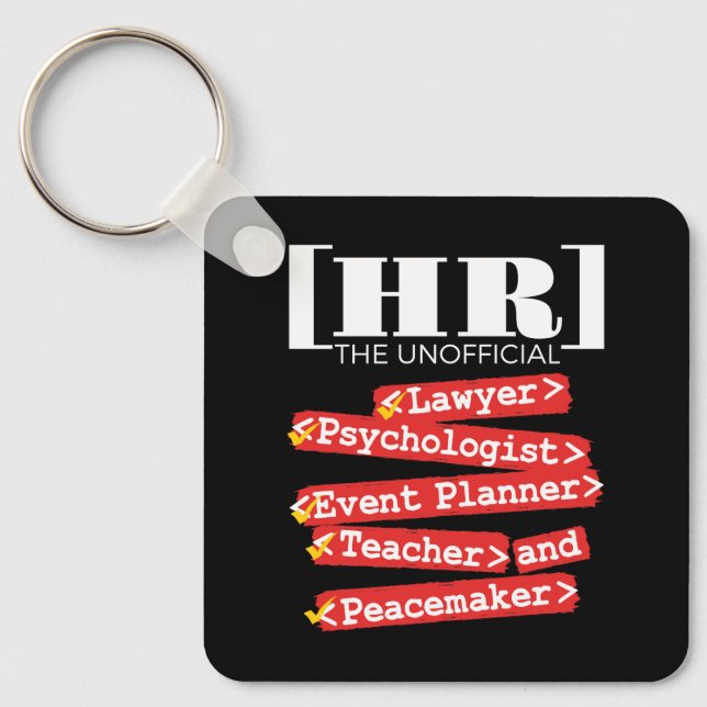 HR Unofficial Funny Human Resources Staff Key Ring (Front)