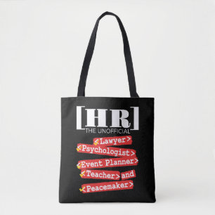 HR Unofficial Funny Human Resources Staff Tote Bag