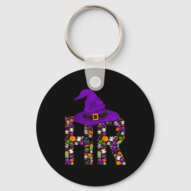 Hr Witch Human Resources Pumpkin Halloween Costume Key Ring (Front)