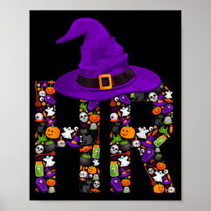 Hr Witch Human Resources Pumpkin Halloween Costume Poster