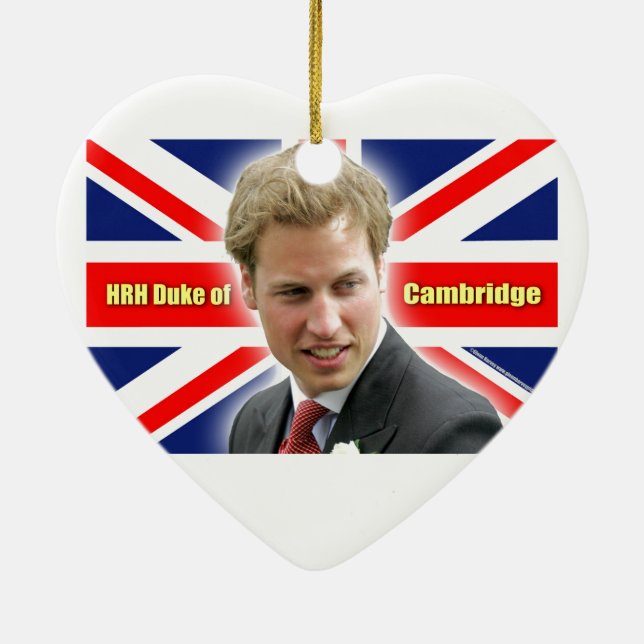 HRH Duke of Cambridge - Stunning! Ceramic Ornament (Back)