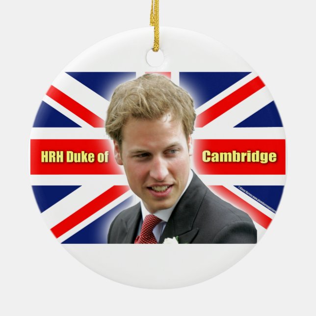 HRH Duke of Cambridge - Stunning! Ceramic Tree Decoration (Back)