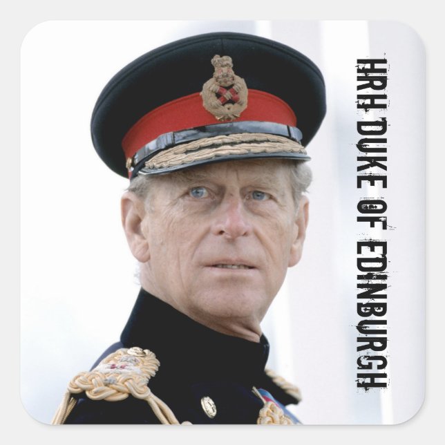 HRH Duke of Edinburgh Square Sticker (Front)