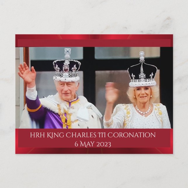 HRH King Charles III Coronation commemorative Postcard (Front)