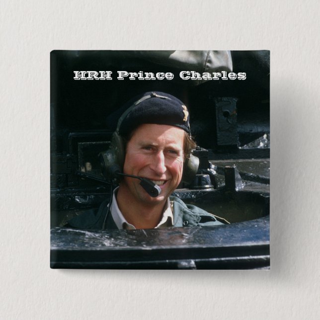 HRH Prince Charles 15 Cm Square Badge (Front)