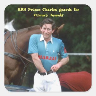 HRH Prince Charles guards the 'Crown Jewels' Square Sticker