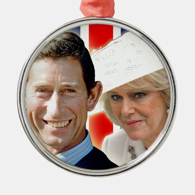 HRH Prince Charles & HRH Duchess of Cornwall Metal Ornament (Front)