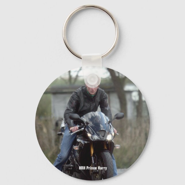 HRH Prince Harry motorbike Key Ring (Front)