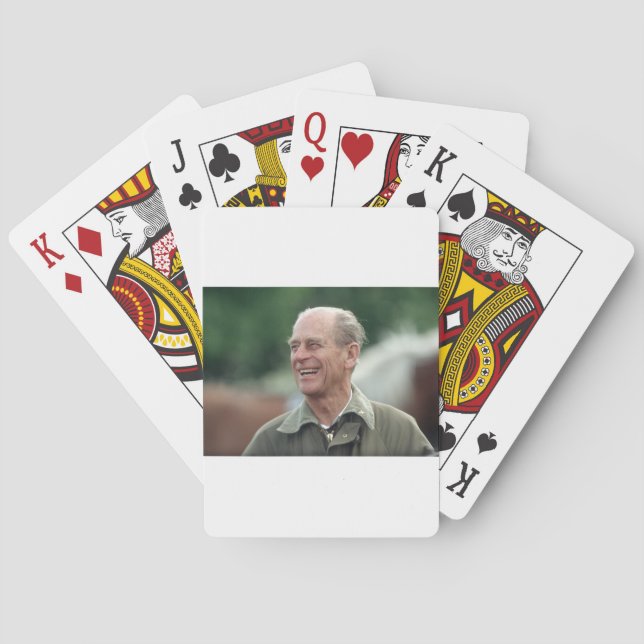 HRH Prince Philip laughing Playing Cards (Back)